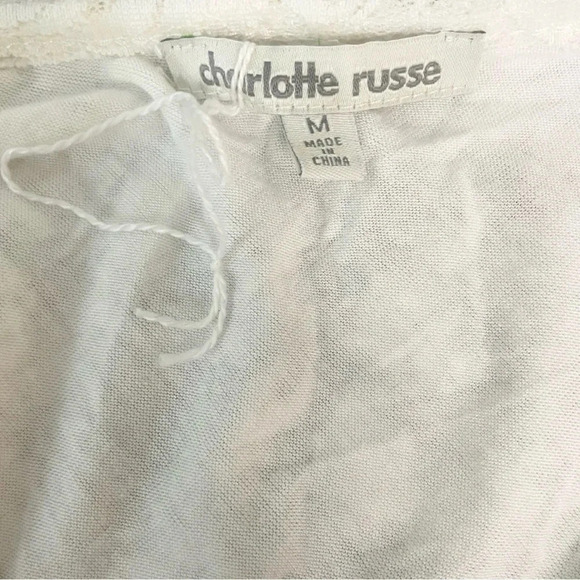 Charlotte Russe Floral Lace Overlay Dress - White, Medium - Y2K Mini Dress - Picture 3 of 5